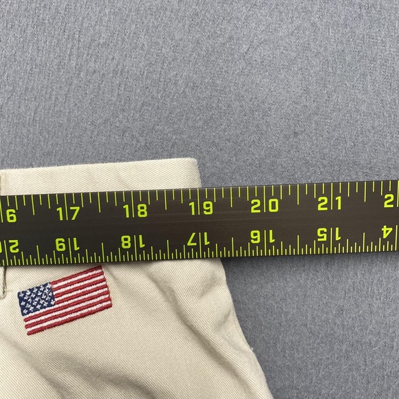 Orvis Pants Mens 38 Khaki Chino American Flag Embroidered Patriotic USA Cotton - Picture 10 of 12